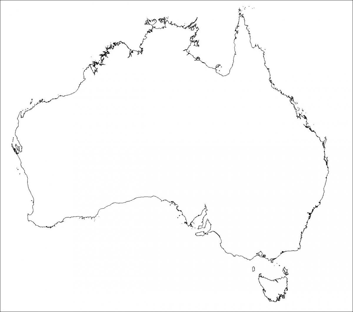 карта контуров Австралии