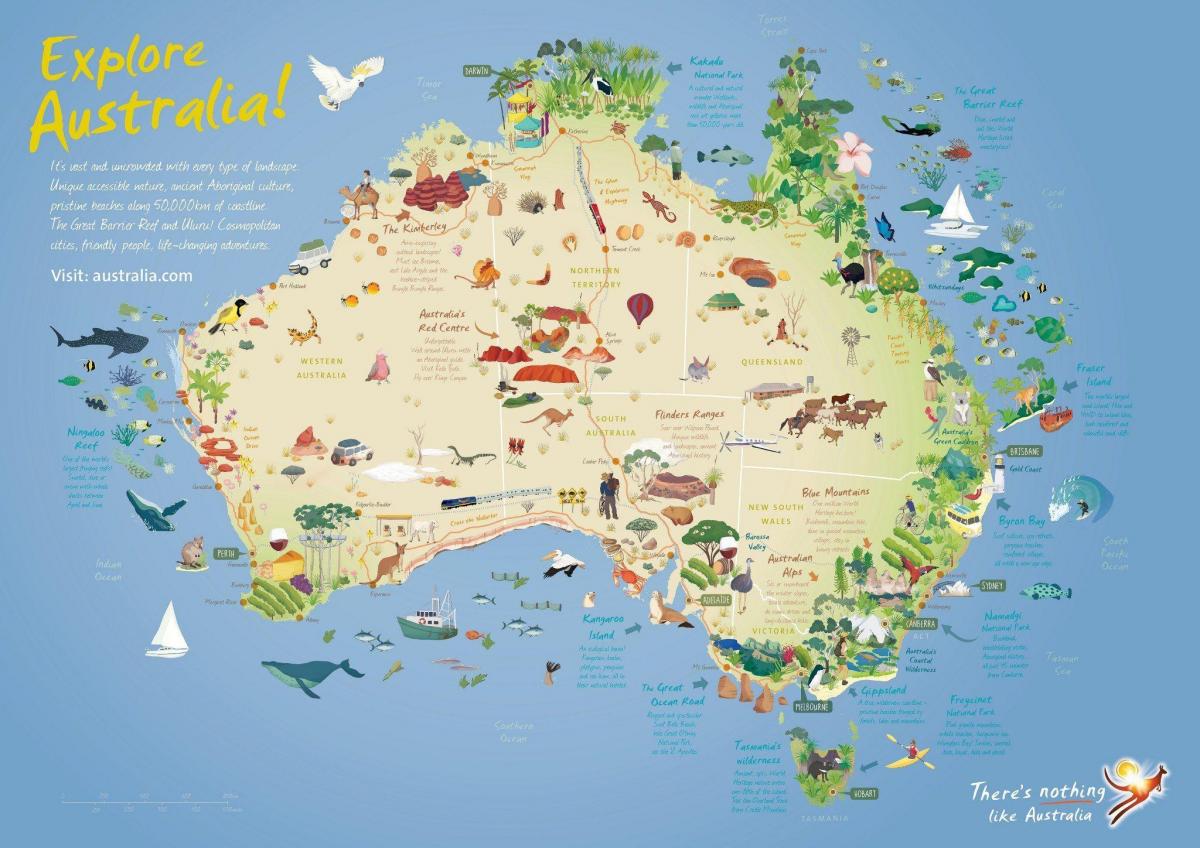 карта туристических достопримечательностей Австралии