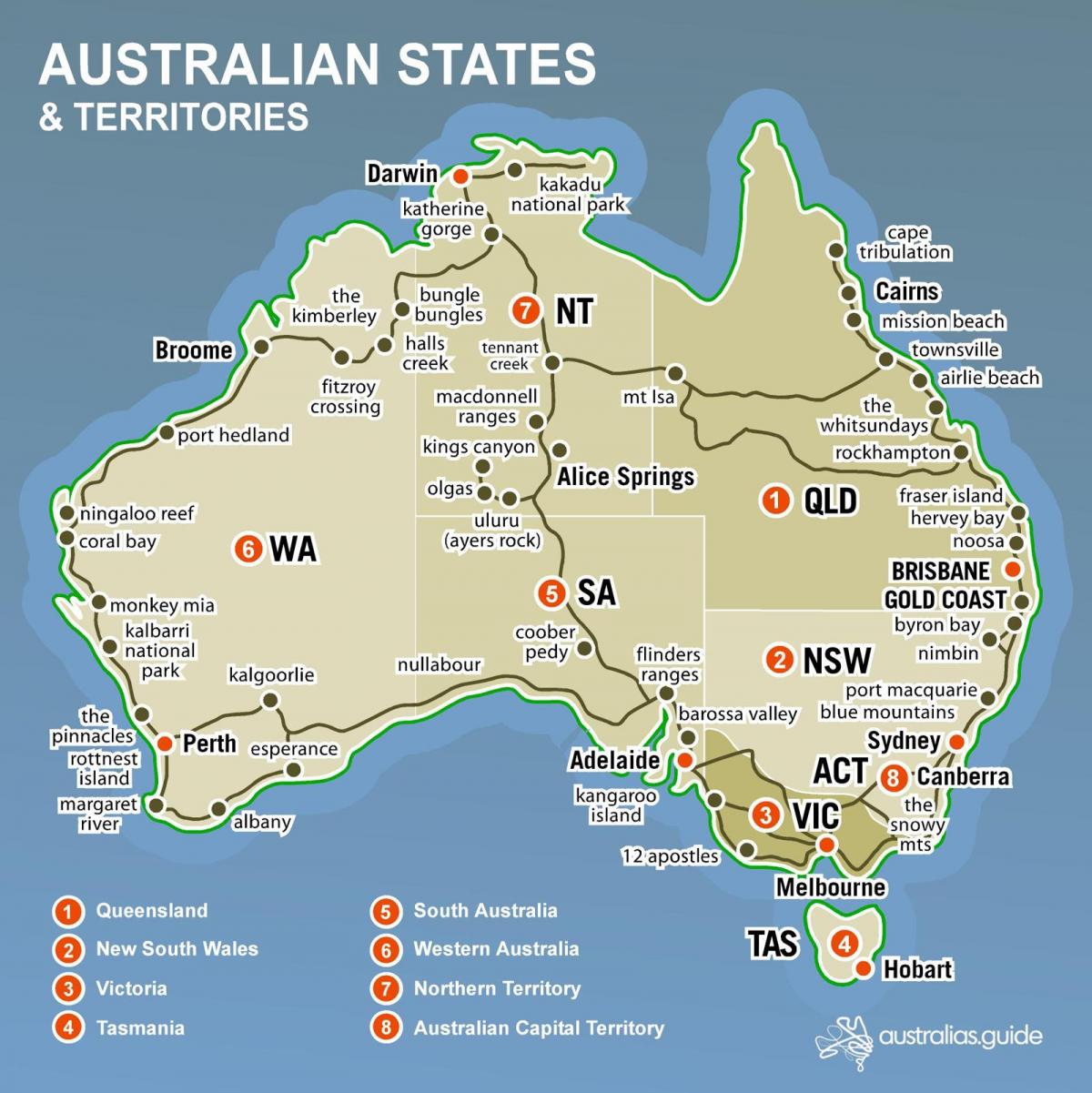 карта штата Австралия