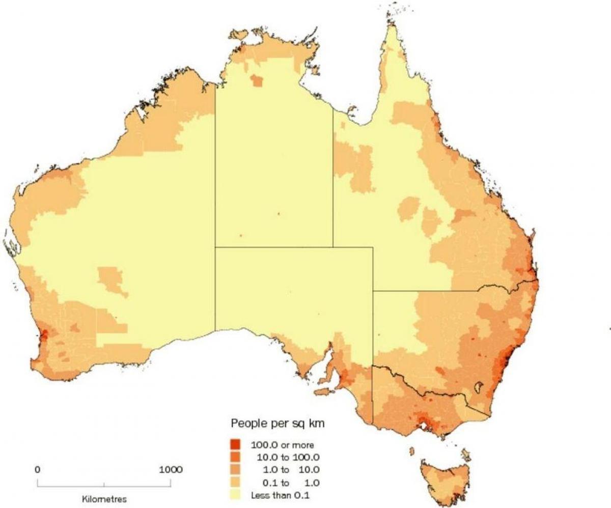 карта плотности Австралии