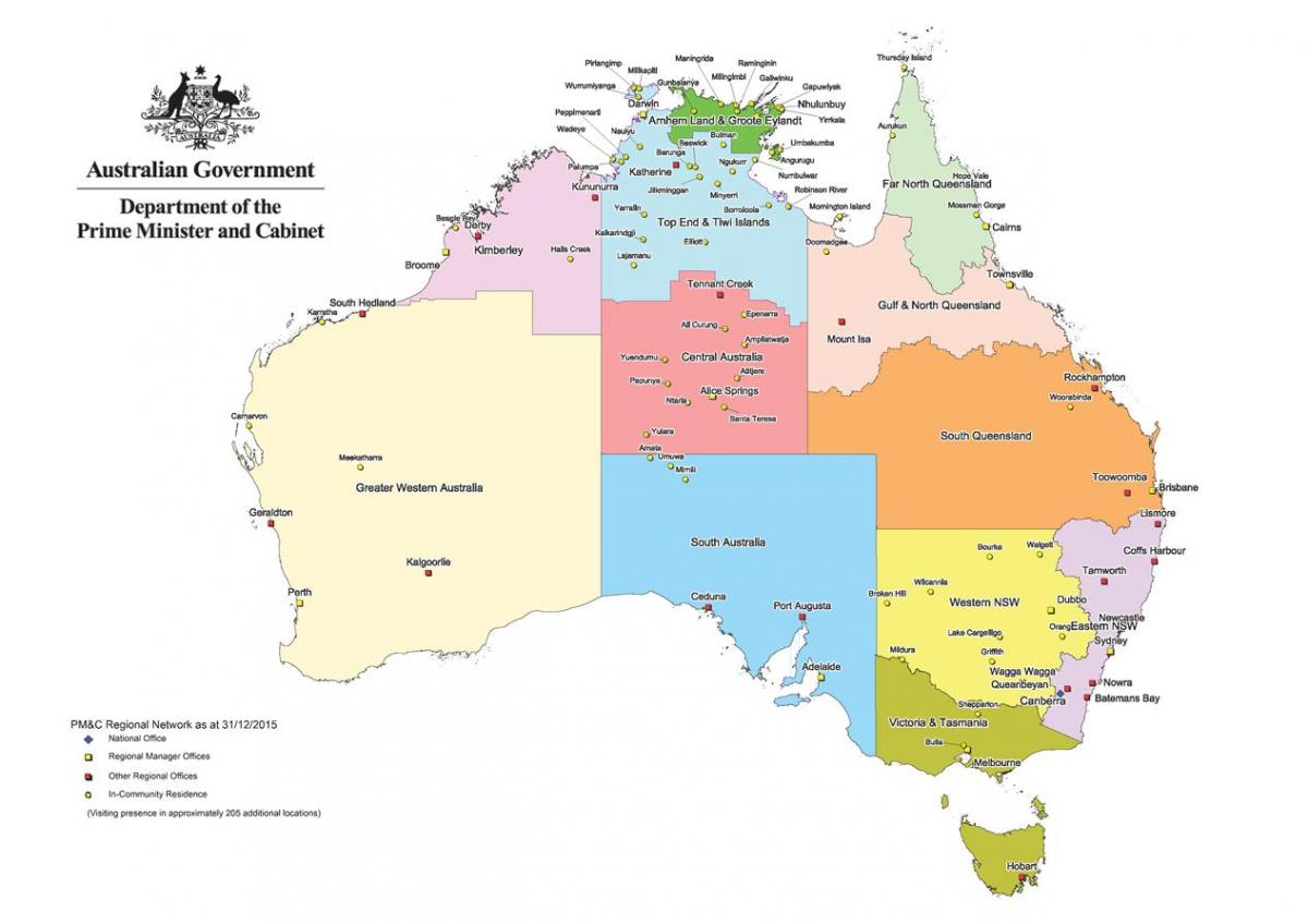 карта регионов Австралии
