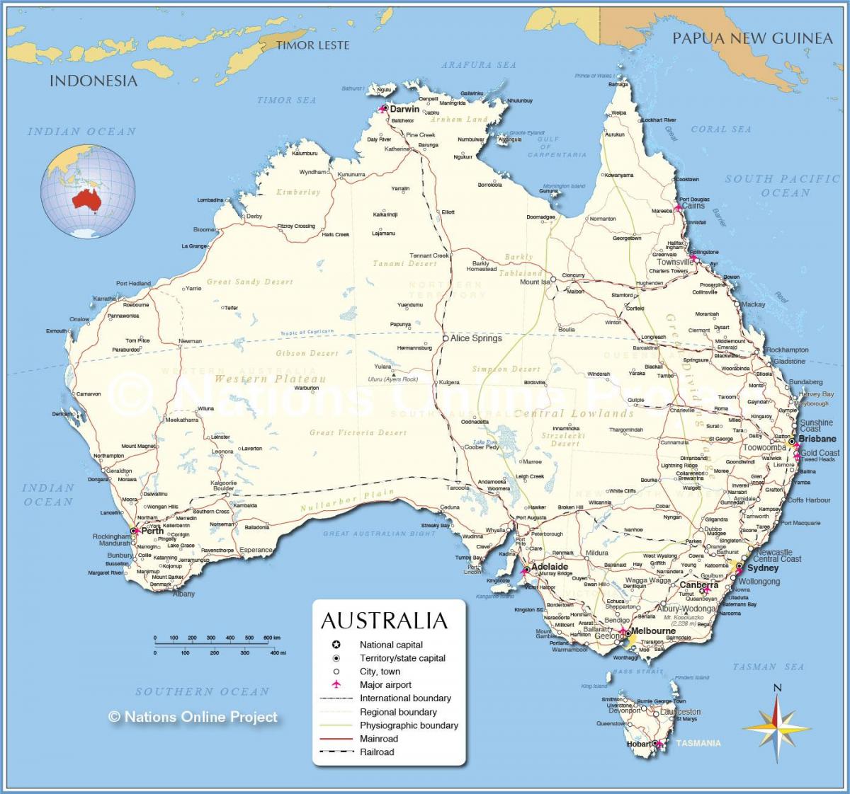 Большая карта Австралии